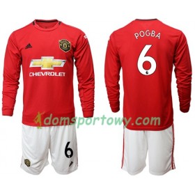 Koszulka Manchester United Pogba 6 Dziecięcy Domowe Koszulki Piłkarskie 2019-2020 Długi Rękaw